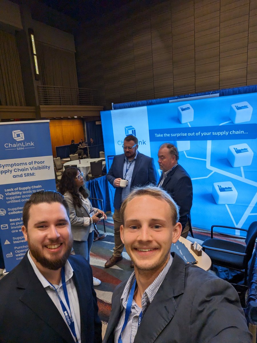 deancochran_'s tweet photo. Come visit me and my colleagues at Chainlink SRM. Taking the surprise out of your supply chain! #supplychainus24 https://t.co/LiKZt9urDr