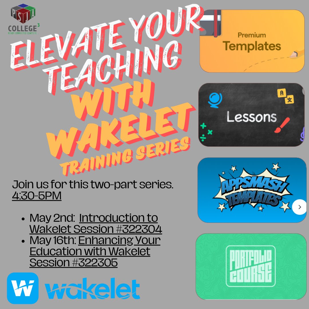 Get ready to supercharge your teaching with Wakelet's upcoming two-part training series in May! Elevate your classroom experience with cutting-edge ed-tech tools. Don't miss out - mark your calendars now! #PSJA #PSJATech #Wakelet