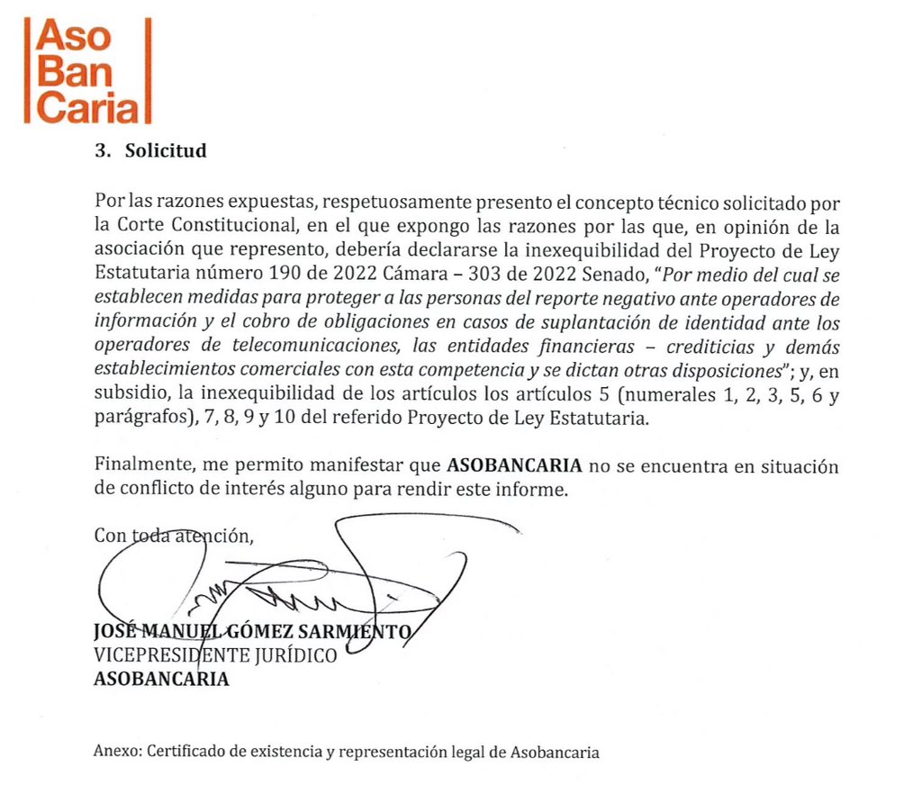DuvalierSanchez's tweet photo. El sector financiero en Colombia pide a la corte que tumbe nuestra ley de fraude digital. Presidente @JoMalagon esta es una actitud desleal con la discusión concertada que tuvimos en el Congreso. 

Nadie les dice que no cobren los créditos que los ciudadanos toman, pero si es fraude ¿Por qué los colombianos tienen que pagar? 

Nuestra #LeyContraElFraudeDigitalYa busca proteger a los ciudadanos víctimas de suplantación de identidad y falsedad personal, sin embargo, a los bancos en Colombia y para @Asobancaria lo justo es que los ciudadanos paguen así la deuda haya sido producto de sus ineficiencias en los protocolos de seguridad al momentos de asignar un producto financiero. 

Con la mera cédula van soltando créditos y productos, al final ellos cobran y el ciudadano jodido, víctima de los delincuentes digitales y de la banca insegura e insensible que tenemos en el país. 

#SiEsFraudeNoSePaga
#LosBancosNuncaPierden