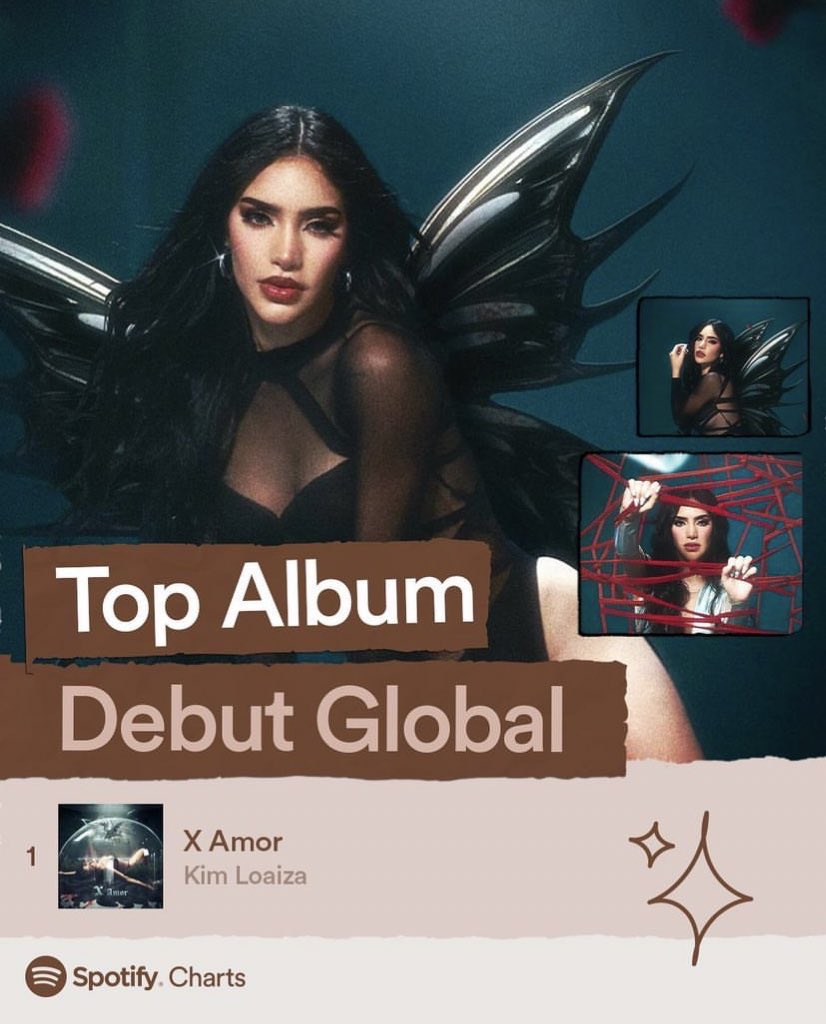 SiteKimLoaiza's tweet photo. Kim Loaiza se mantiene como la cantante mexicana con el peak más alto en el ‘Top Album Debut Global’ de Spotify. 🌎

#1. X Amor — @KimberlyLoaiza_ (=) https://t.co/HBsySdrmvU