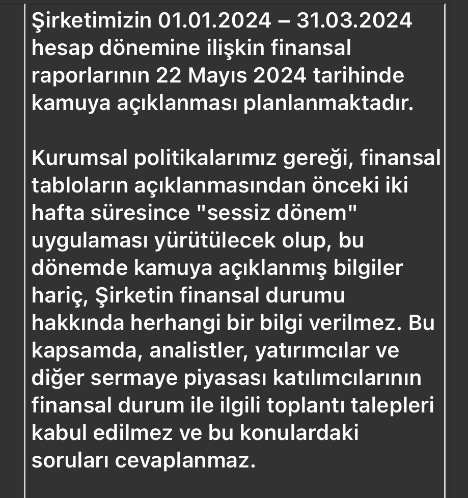 #tuprs 2024 1Q 22 Mayısta geliyor.