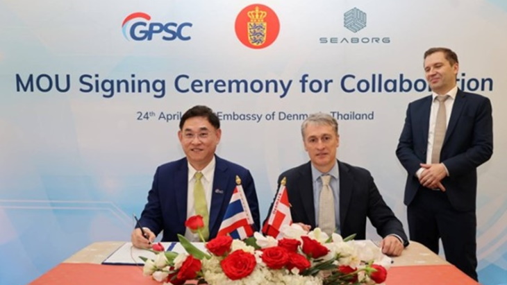 Thai innovative and sustainable power company GPSC has signed an MoU with Denmark's @SeaborgTech to explore the potential deployment of the compact molten salt reactor Power Barge in Thailand #nuclear tinyurl.com/46yftk6m