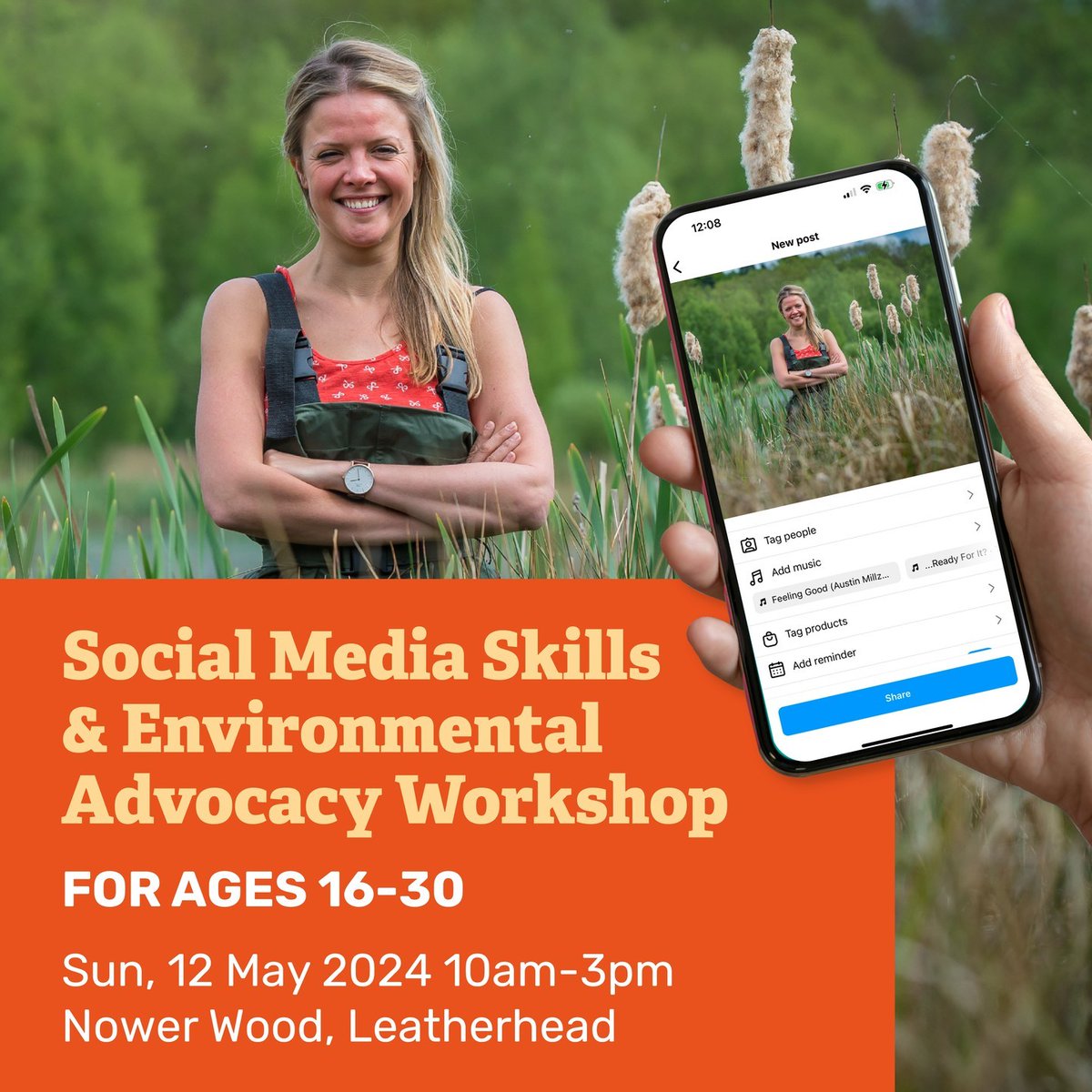 Aged 16-30? Join us for a Social Media Skills & Environmental Advocacy workshop at Nower Wood Ancient Woodland on Sunday 12th May. Enjoy talks, workshops & outdoor activities surrounded by spring wildflowers! Tickets just £5. Book a spot ➡️ bit.ly/3TB0mxW