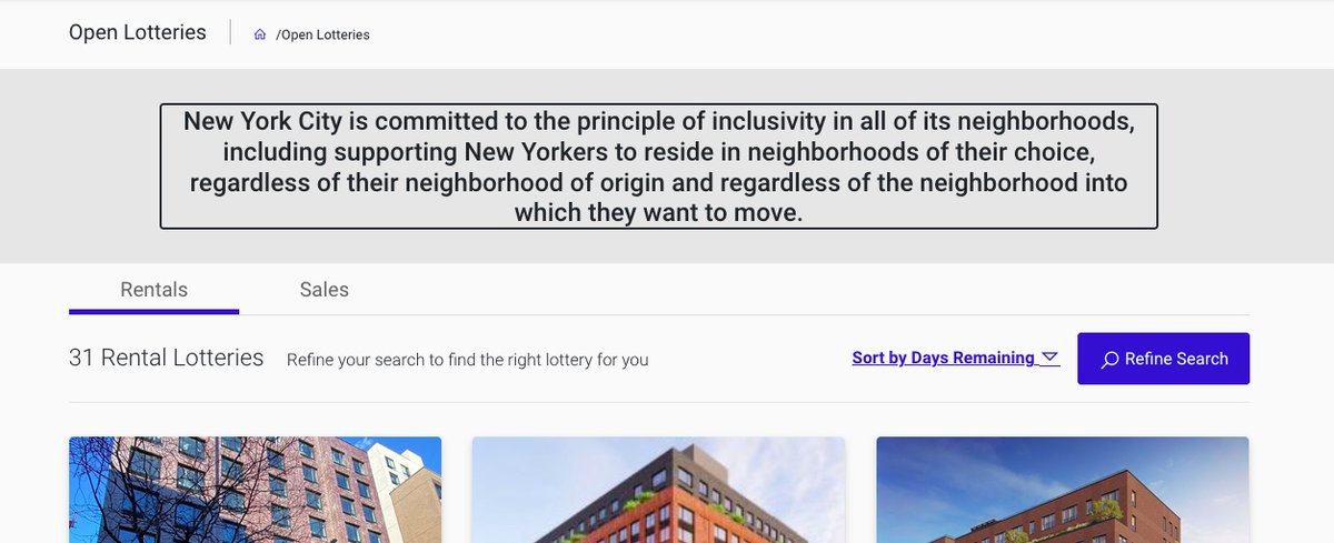 Noticed this new disclaimer on the top of the city's housing lotteries page -- required in a legal settlement the city reached over its 'community preference' policy, which gave locals an edge for a % of a project's units @CPjanaro wrote about it in Jan: bit.ly/44nzPJt