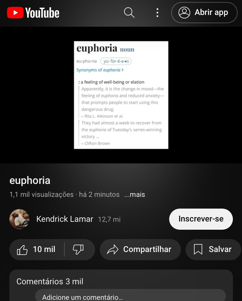 KENDRICK LAMAR ACABA DE LANÇAR DISS EM RESPOSTA AO DRAKE NO YOUTUBE. ISSO MESMO