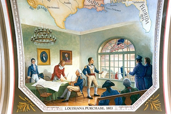 Prancis Jual Louisiana kepada Amerika Serikat

Hari ini dalam sejarah, 30 April 1803, Prancis menjual wilayah Louisiana seluas 2.140.000 km2 kepada Amerika Serikat. Salah satu penjualan tanah terbesar di dunia.

📷Lukisan penjualan Louisiana, 1803. (Wikimedia Commons).

🧵Thread