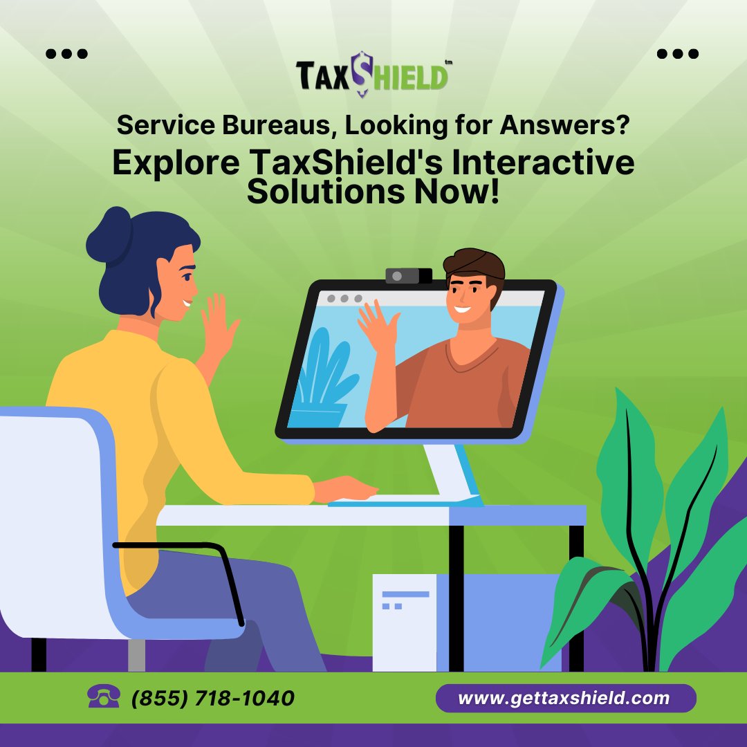 Service bureaus, join us! Explore TaxShield's innovative features, ignite discussions, and empower your tax business. Contact us at (855) 718-1040 to learn more! #TaxDiscussion #InteractiveContent #ServiceBureaus #TaxShield #LearnAndGrow