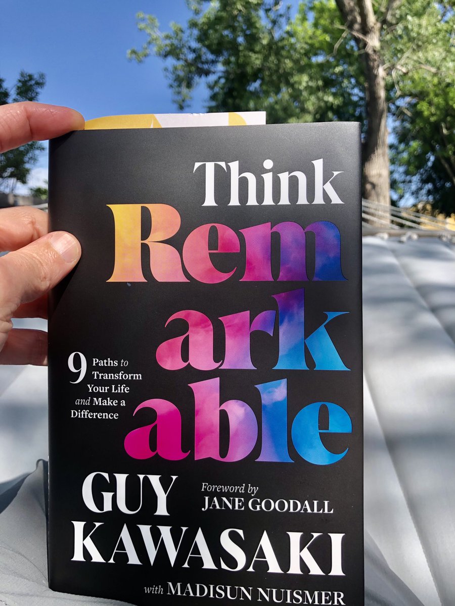 “Grow, Grit, and Grace.” So many wonderful takeaways in this great read. Thank you ⁦@GuyKawasaki⁩ and Madison Nuismer for writing this book!Kudos to my buddy Brent Kline ⁦@PalyPrincipals⁩ for sending it to me. Perfect 🎁 for my hammock-reading😊 #RemarkablePeople