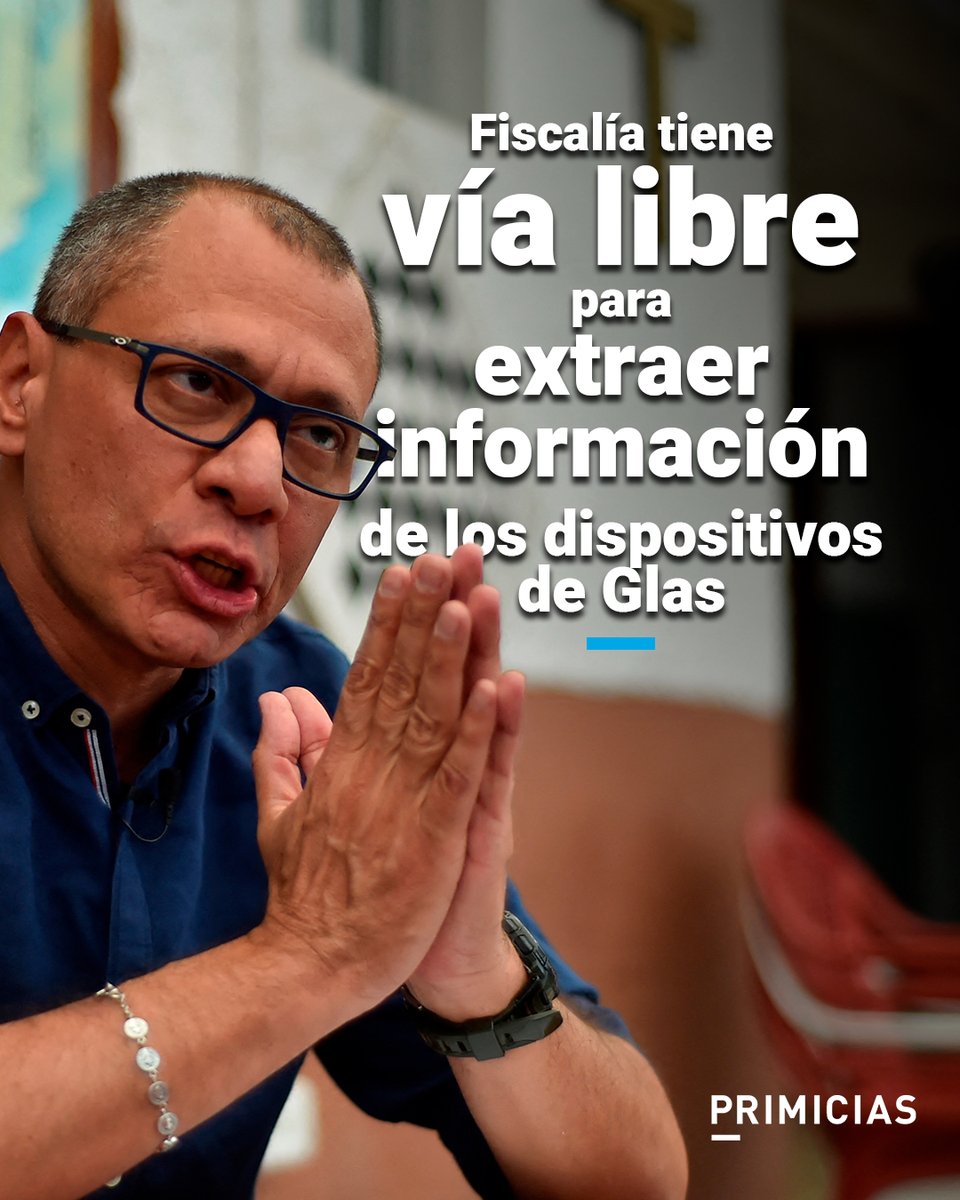 #ATENCIÓN | Jorge Glas falla en intento de frenar extracción de información de equipos de comunicación. La Fiscalía tiene vía libre para realizar el procedimiento. prim.ec/EX9950RsBwQ