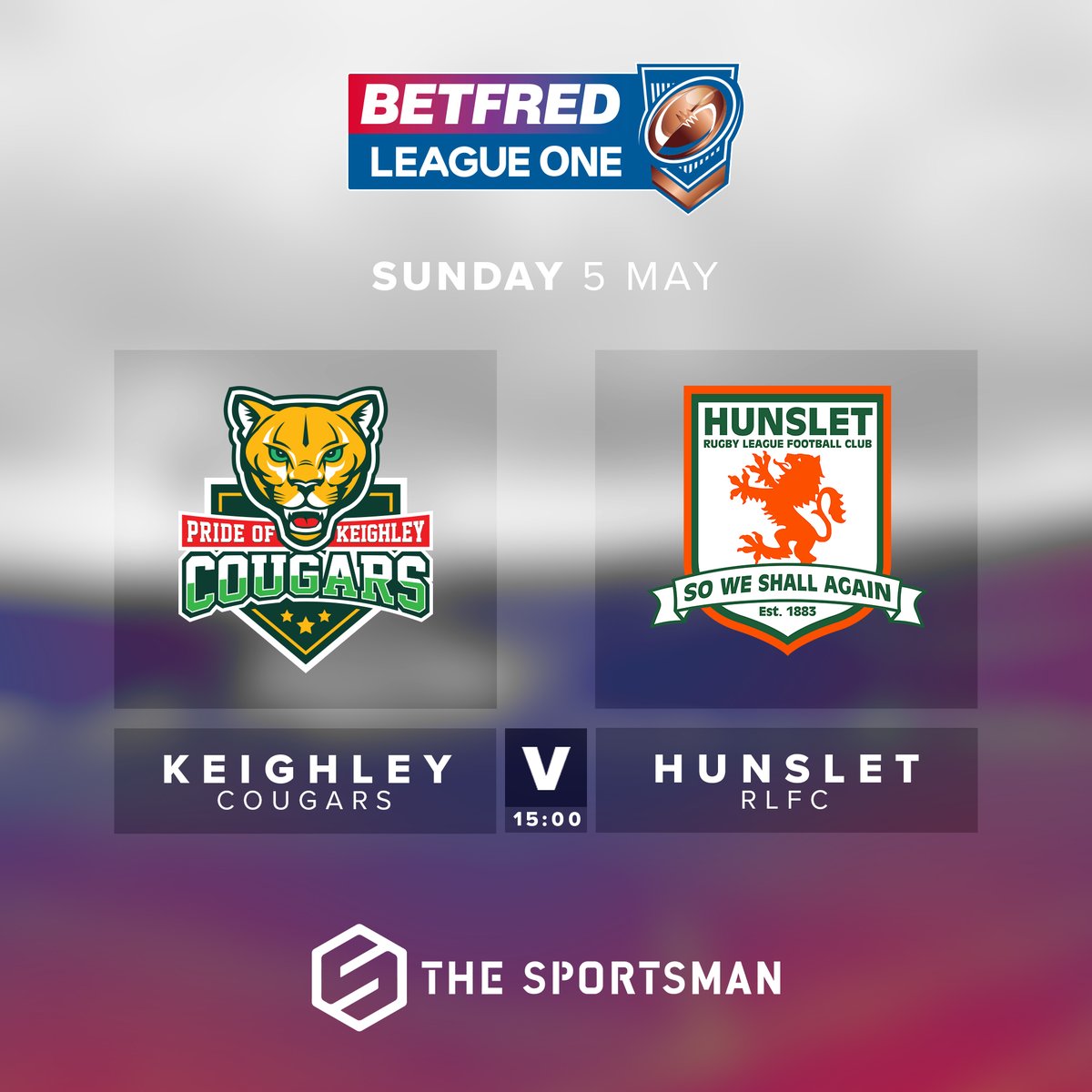 📲 @TheSportsman will show live and exclusive coverage of @Cougarmania's home fixture against @HunsletRLFC this Sunday!