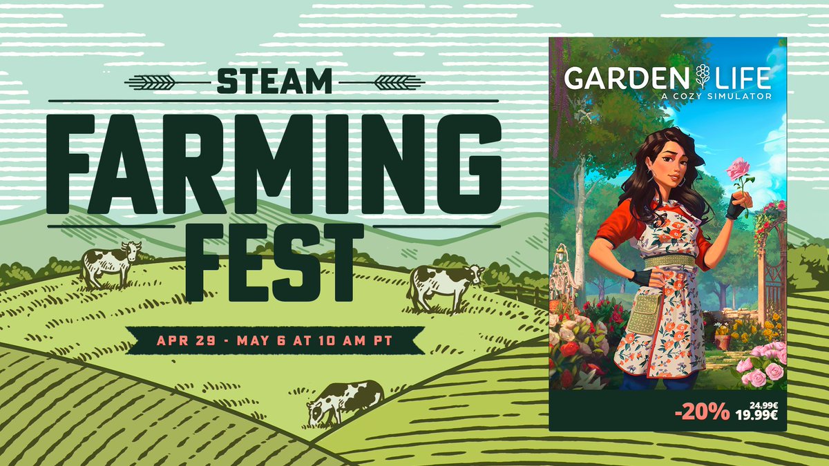 Sales are here! 🌼 Enjoy 20% off Garden Life for the Steam Farming Fest! Get the game now: nacon.me/GardenLife