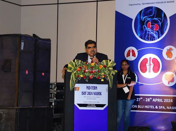 Dr. Anil Kumar, Director NOTTO, Chief Guest for event, delivered keynote lecture on Reforms for Augmenting Deceased Organ Donation in India during Mid-Term ISOT 2024 held in Nashik from 26-28 April 2024 . He emphasized on various steps to promote deceased organ donation in India.