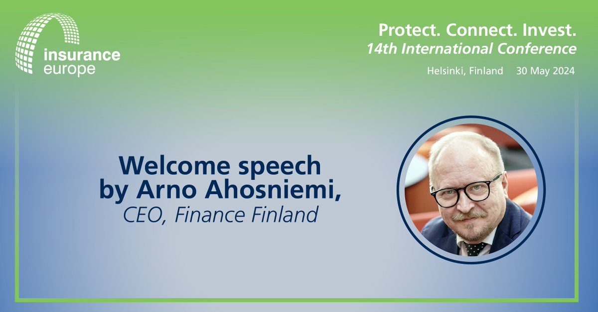 Just one month to go until our #InsConf14 in Helsinki on 30 May! We are honoured @arnoahosniemi, CEO of @FinFinance will open our 14th International Conference 👉Register now: web-eur.cvent.com/event/999d5e3a… 👉 Check out the programme: insuranceeurope.eu/events/3093/14…