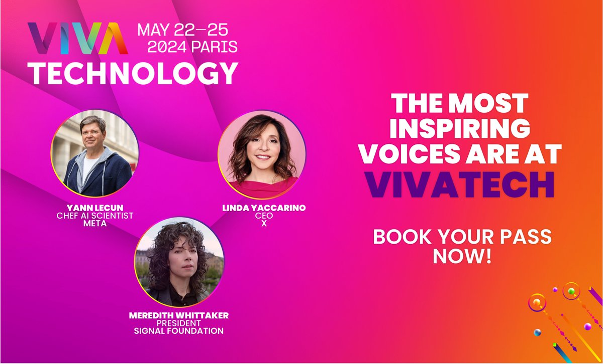 From May 22 to 25, #VivaTech is back in Paris, for its 8th edition! Explore the most disruptive topics in tech with world-premiere launches, expand your network, and meet the most inspiring tech leaders. Book your ticket for Europe’s biggest startup and tech event on…