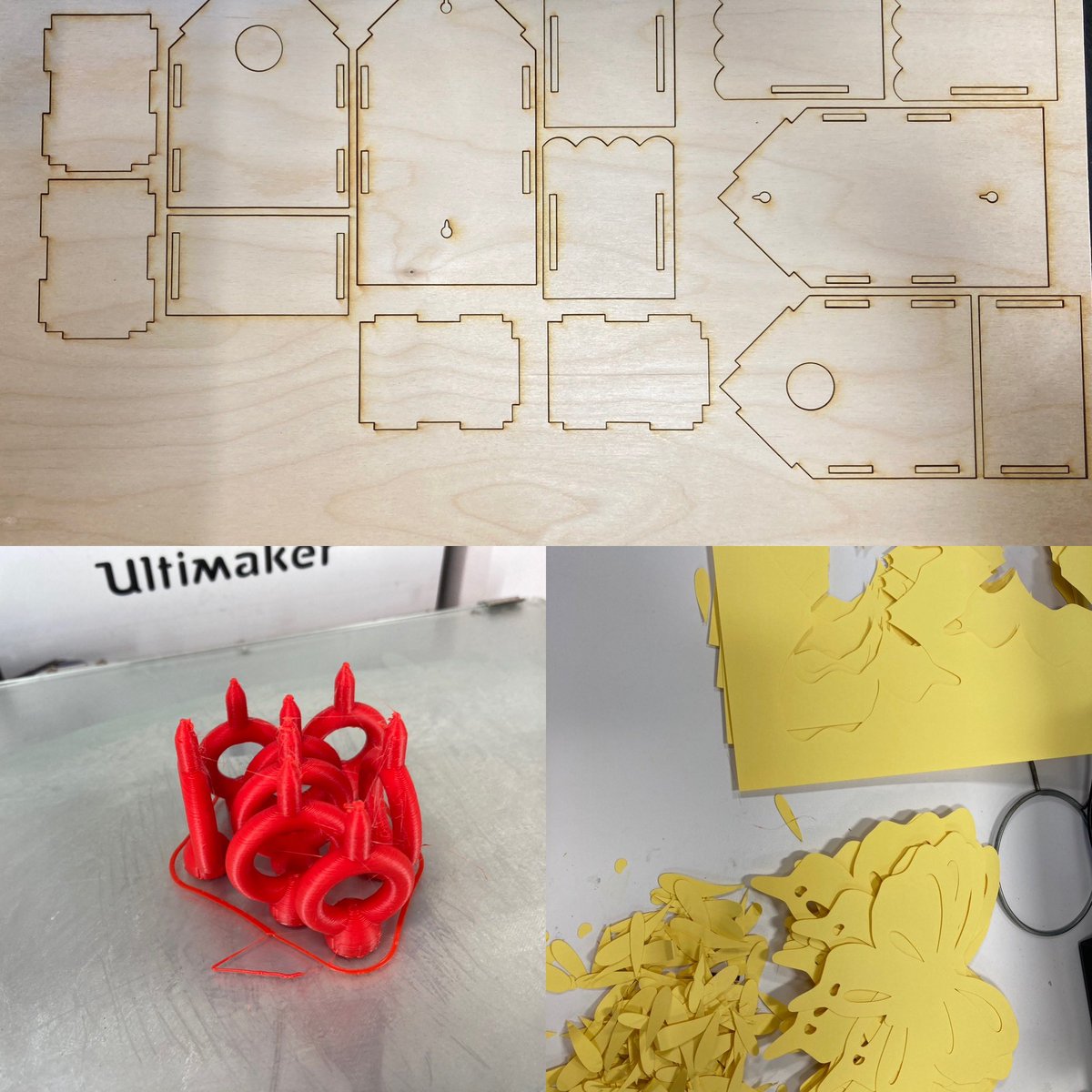 A day in the life
#MakerEd
Butterflies (cricut)
Cardboard tool (3D printing)
Birdhouse models (laser)