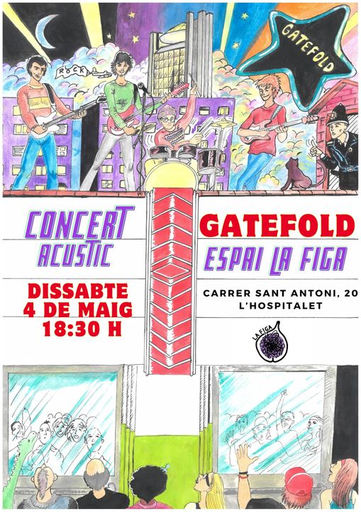 El proper dissabte 4 de maig a l'Espai La Figa tindrem concert dels Gatefold, la banda que està causant sensació a #LHospitalet i part de l'estranger. A partir de les 18:30 al carrer Sant Antoni número 20. Veniu a gaudir de música en directe amb aquests joves talents de la ciutat