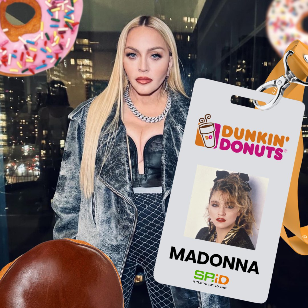 From <a href="/dunkindonuts/">Dunkin'</a> cashier to international superstar, <a href="/Madonna/">Madonna</a> has made the most of her ID 🤩 

What other celebrities have went through an exciting badge evolution in their careers?