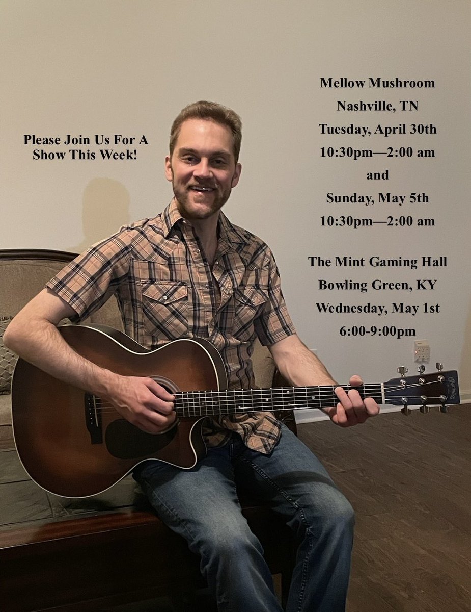 I’d love the opportunity to entertain you! Please join me at one of the shows and enjoy some great live music😀🎸 #douglasriley #douglasrileymusic #nashvilletn #countrymusic #singersongwriter #indieartist #originalmusic #spotifyartist #mintgaminghall #bowlinggreenky #casino