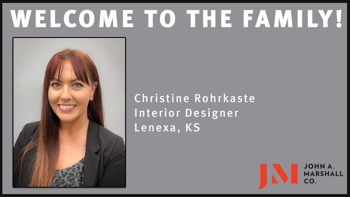 Welcome to our Design team, Christine! A 2019 University of Central Missouri (BFA in Interior Design) grad, she’s eager to expand her design, technical, and customer service skills to support our clients. 

#johnamarshallco #lenexa #workplacedesign #officefurniture #LifeatJAMCO