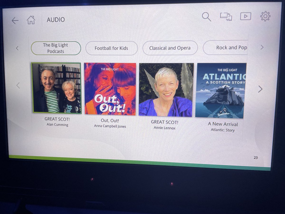 Great to see and hear our Big Light podcasts on Aer Lingus today.