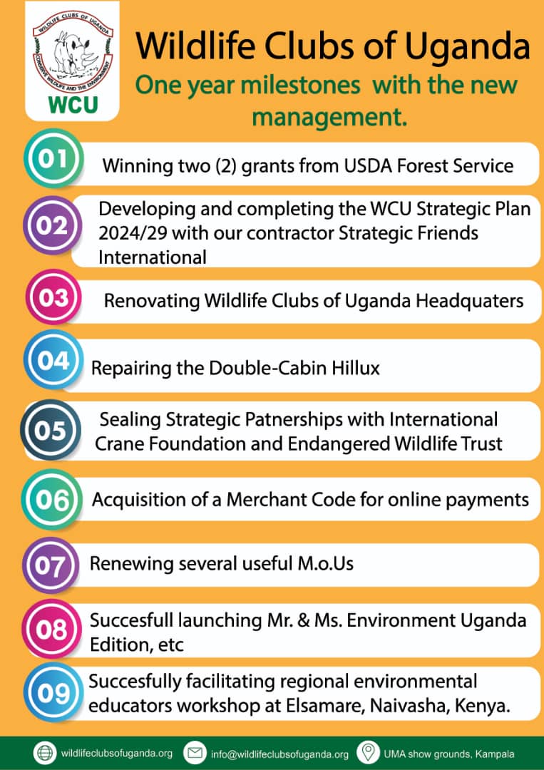 @WildlifeClubsUg achievements @rusoketaddeo @Ssesangahamuza2 @CCFU_NGO @MTWAUganda @ugwildlife