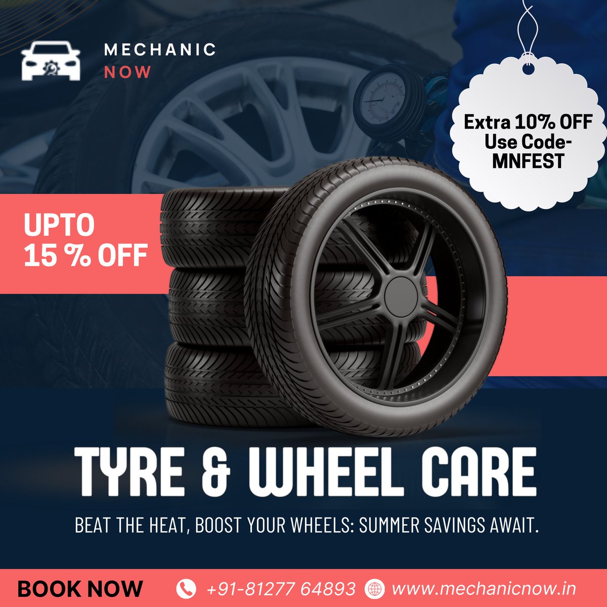 Elevate your ride with our premium tyre and wheel care service. Smooth, safe travels are just a service away!  

#Tyrecare #Wheelservice #Drivewithconfidence 
#Autocare #Expertservice #Serviceprovider #Autorepair #Repairservices #Automotivetechnician #Autobdyrepair