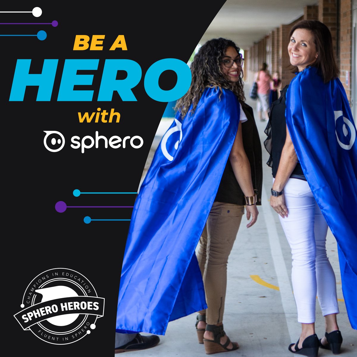 Mark your calendar and don't miss your chance to be a part of an exciting community of Sphero educators! 🦸 Sphero Hero applications open May 15th. Find the full application guide with all the tips, tricks, and instructions for applying: bit.ly/49Yyjyr