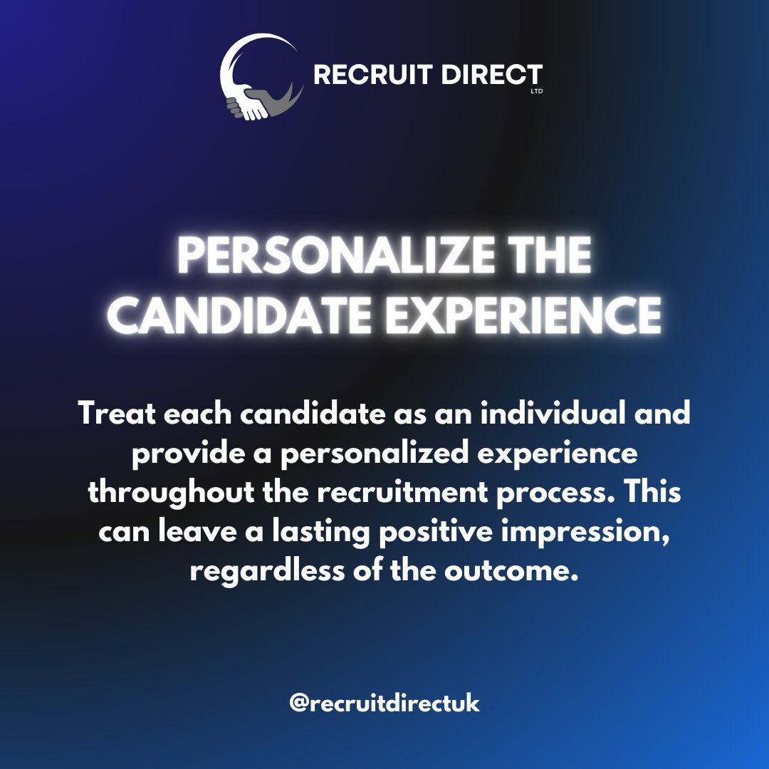 Follow us for more tips! #recruitmentadvice #recruitdirectuk #employers #talentmanagement #financerecruitment
