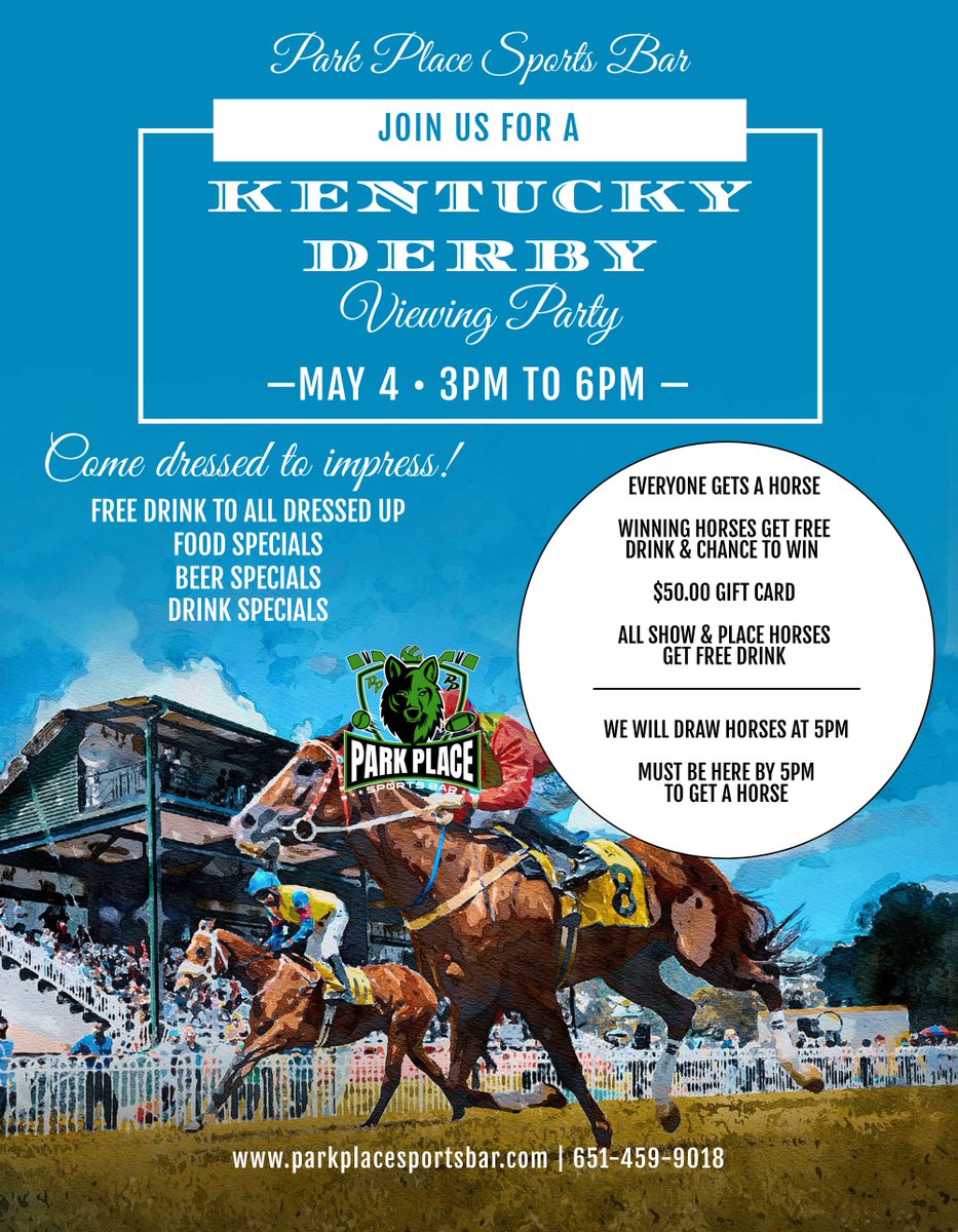 Kentucky 🏇Derby Viewing Party here Saturday 3pm-6pm! Everyone will get a horse! Winning horses get a FREE drink & chance to win a $50.00 gift card! Place & show horses get a FREE drink! #cincodemayo #kentuckyderby #foodspecials #beerspecials #drinkspecials