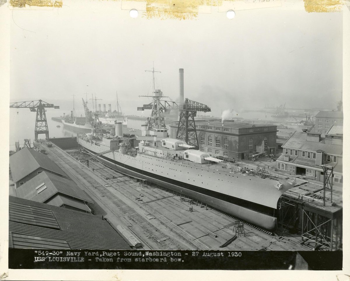 USS Louisville (CA 28) in dry dock at Puget Sound Navy Yard 27 August 1930

#CA28 #USSLouisville