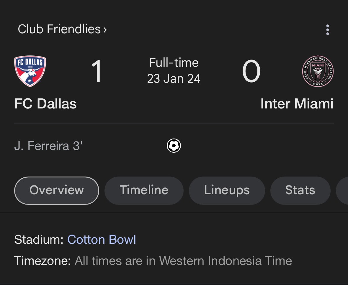 how can people say Leo Messi is the goat when he can’t even do anything for Inter Miami against Maarten Paes & FC Dallas. 🤷‍♂️