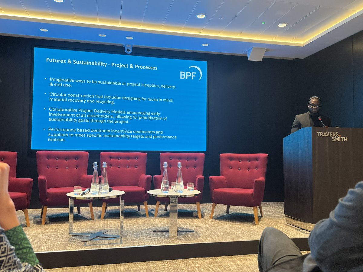 🗣️📈 We just heard Gafar Fashola, Shadow Chair of BPF Futures, discuss the importance of helping junior professionals grow their career in real estate and how the next generation can help to make the industry more sustainable.