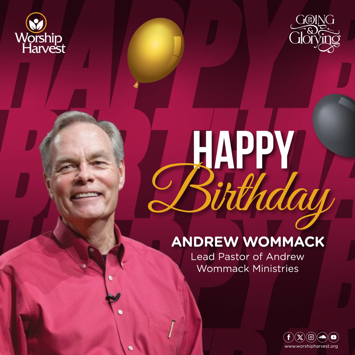 You are a blessing not only to our generation but also to the coming generation. Happy birthday, @andrewwommack #WorshipHarvest