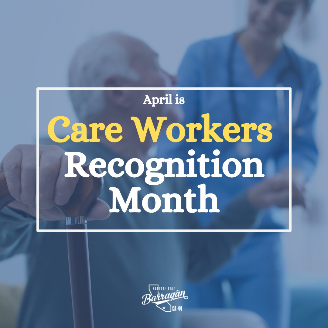 April is Care Workers Recognition Month! Care workers assist our children, parents, & loved ones with disabilities. This care is essential, and yet care workers, the majority of whom are women of color, are too often underpaid and overlooked. I will always fight in Congress for…