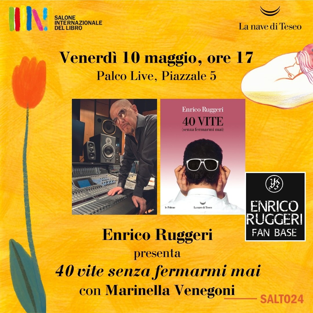 10 maggio @enricoruggeri Al Salone del Libro a Torino! @lanavediteseoed @Rougefanbase @SalonedelLibro