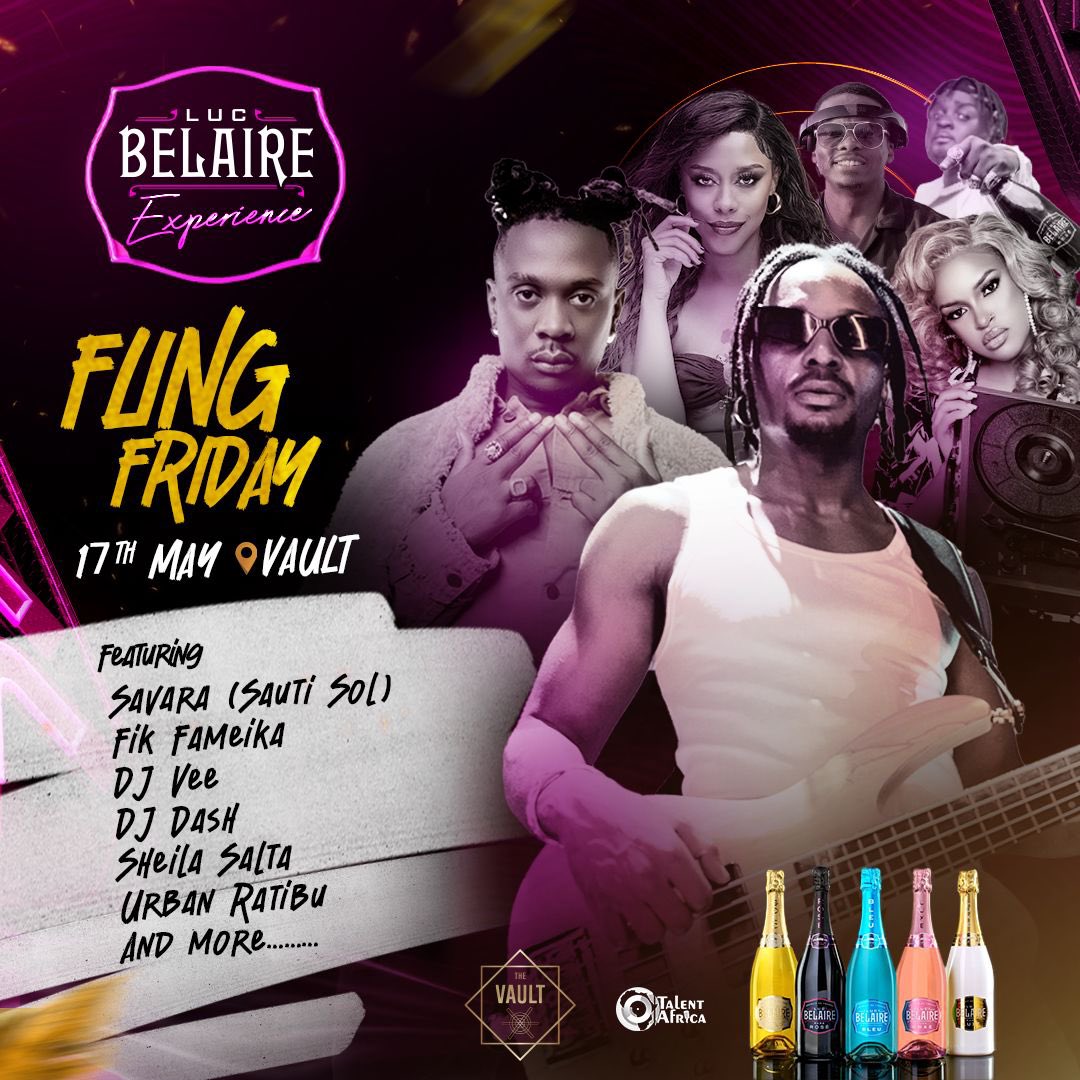 Weekends are good with the vibes at Luc Belaire Experience 
@savarafrica, @FIKFAMEICA and other djs will be there to light up your mood 🔥
Date: 17th May 
#lucbelaireexperience 
#TagEvents