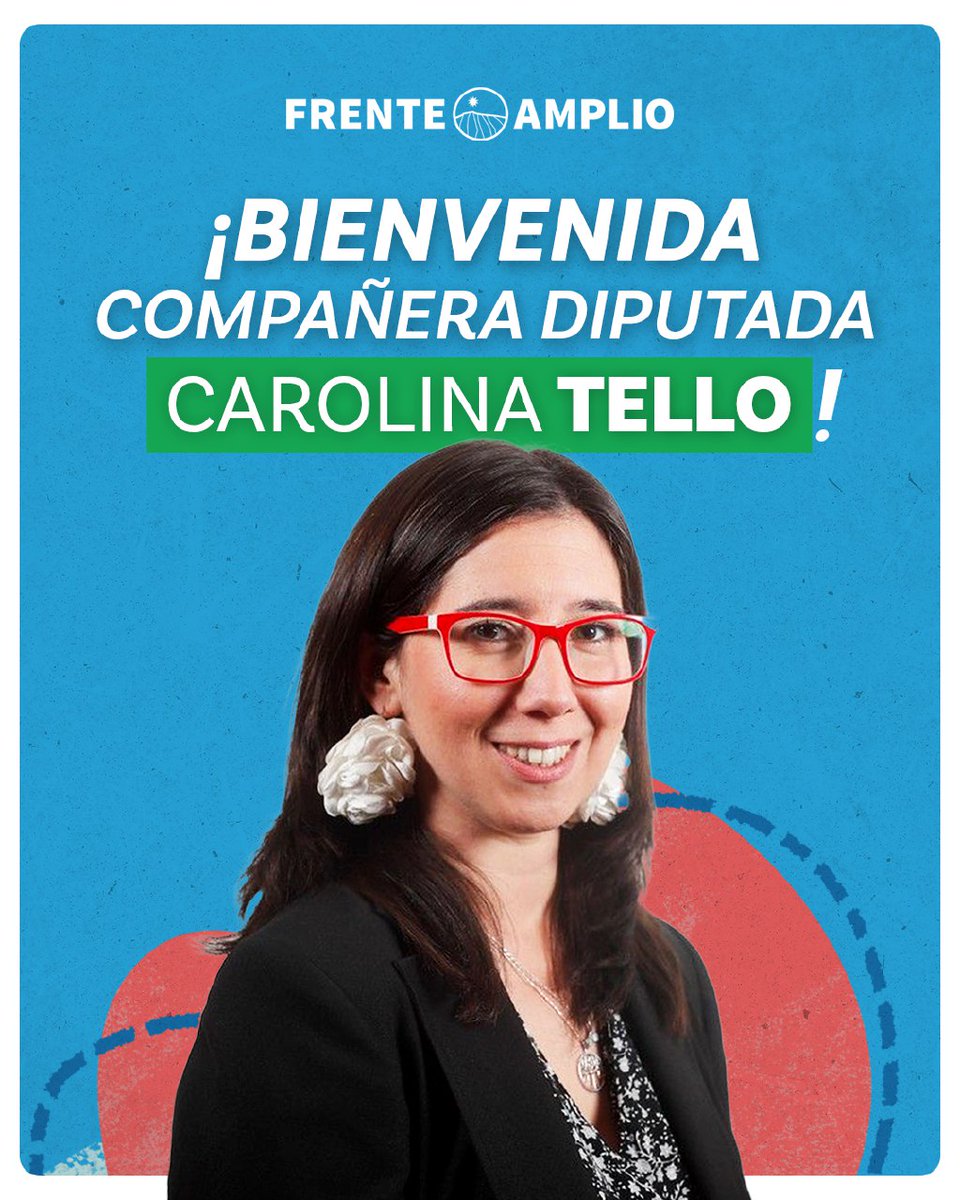 Esta mañana la diputada Carolina Tello anunció que se sumará a nuestra bancada ¡Bienvenida a construir Frente Amplio, diputada @AbogadaTello! ✊