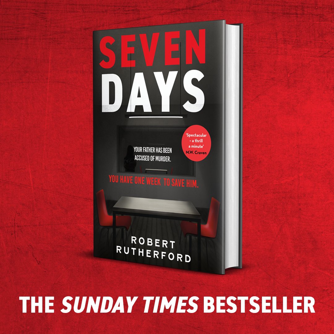 Not often I’m lost for words, but just heard from that #SevenDays is officially a Sunday Times top 10 bestseller! Speechless! Undying gratitude to @DavidHHeadley, @Phoebe_A_Morgan @AlainnaGeorgiou and the Hodder team & every bookseller that’s helped shift em!