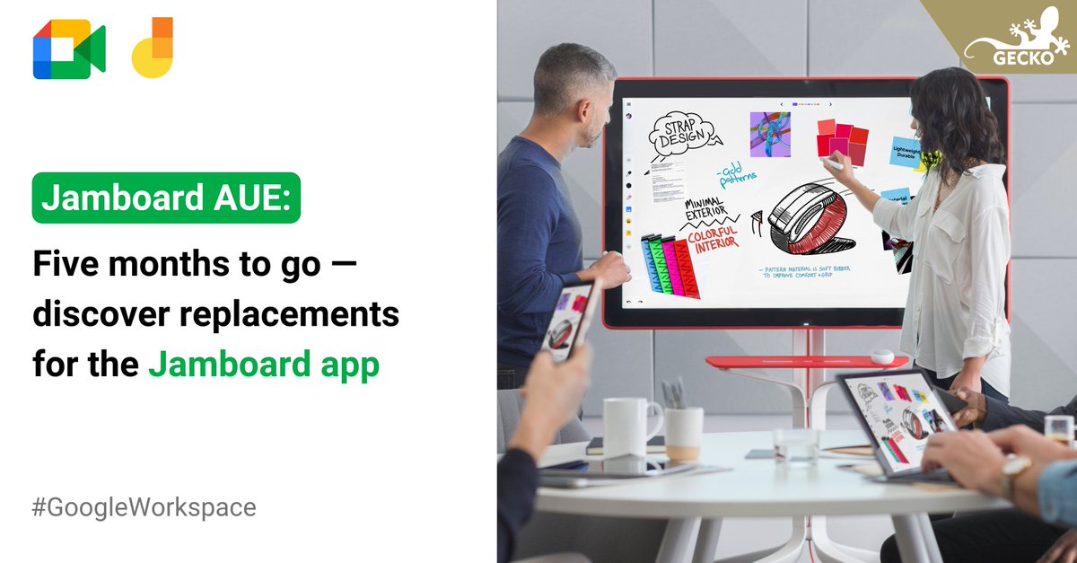 Is your team prepared for the upcoming changes to #Jamboard? With just five months to go until the end of Google support for the app, discover how whiteboarding platforms #FigJam, #Lucidspark and #Miro can ensure a seamless transition.

Learn more: geckotech.cloud/blogs/gecko/ja…