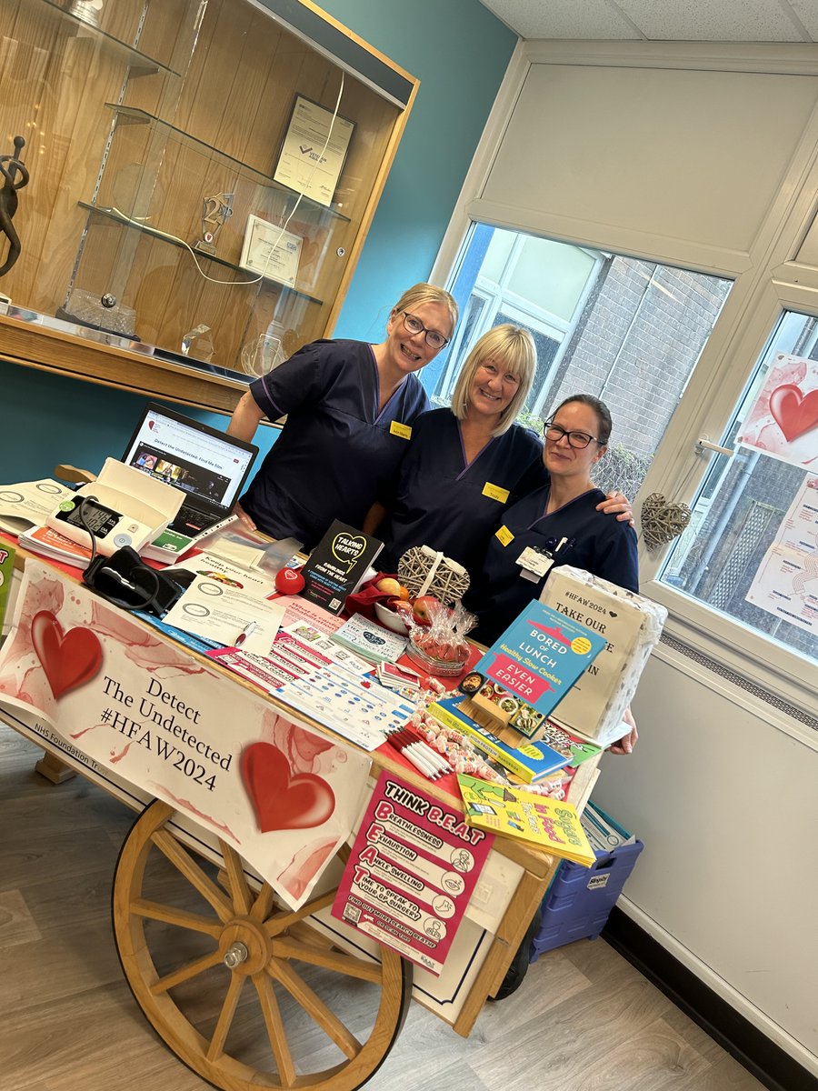 Our fantastic heart failure team is offering free blood pressure and heart rate checks this week as part of a campaign to highlight heart health.

#HeartFailureAwarenessWeek 

nth.nhs.uk/news/blood-pre…