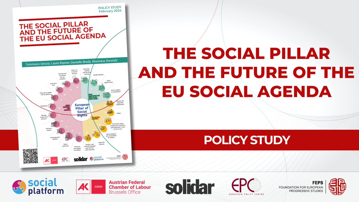 🔴 The implementation of the #SocialPillar must remain pivotal in the upcoming agenda Read our 🆕 policy study highlighting the importance of the #EPSR as a guiding compass & counter-crisis narrative ➡️bit.ly/SocialPillarEU W/ @Solidar_EU @social_platform @epc_eu @AK_EU_Int