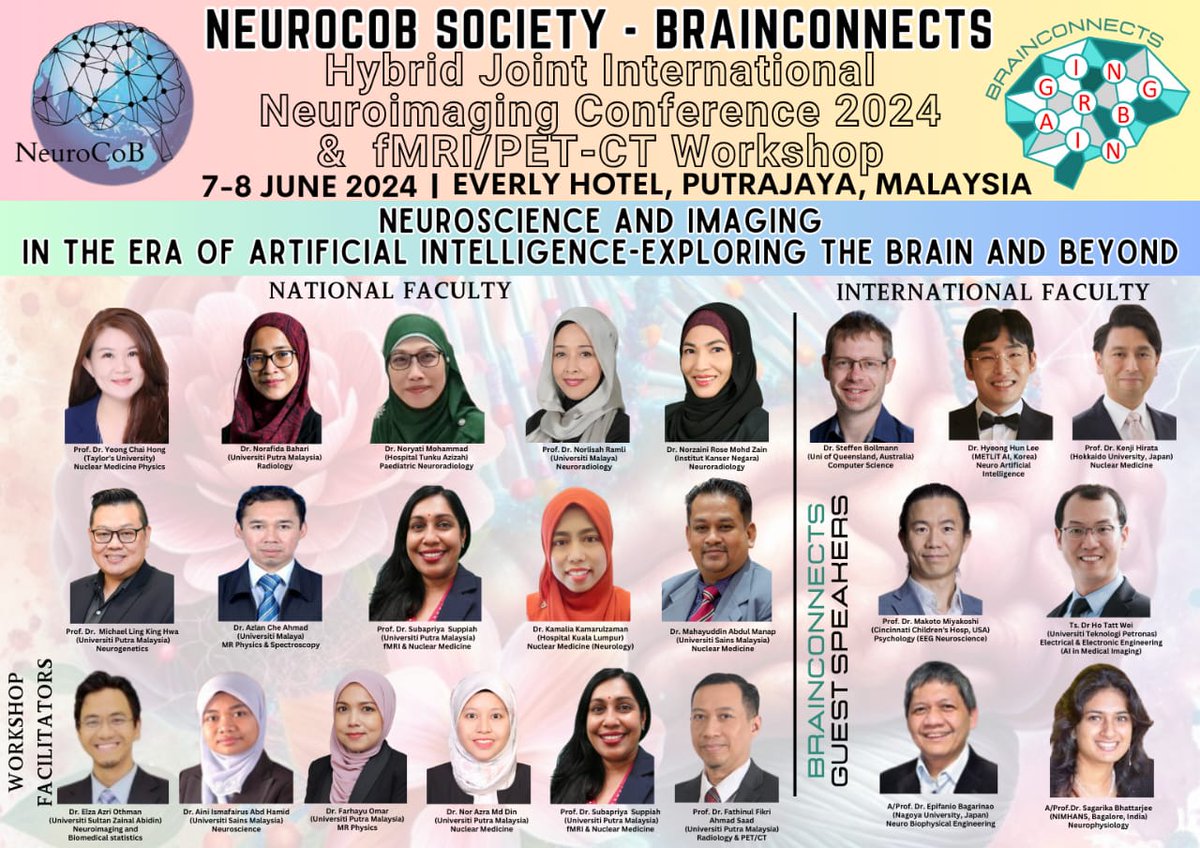 Excited to announce that #NeuroCoBSociety NeuroImaging Conf will be held on June 7-8th, offering an interactive hybrid experience for physical and virtual participants. We are collaborating with #BrainConnects to provide an amazing sharing. Sign up here: bit.ly/3ScpAmA