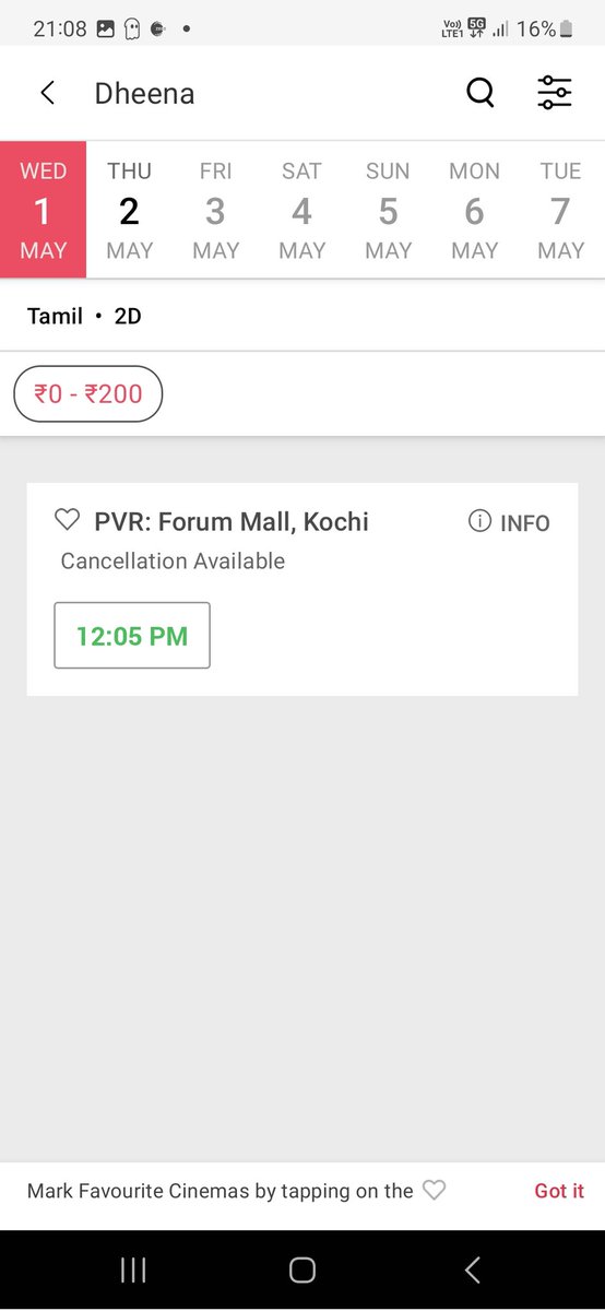 Dheena Booking Started in PVR: Forum Mall Kochi.

LETS CELEBRATE DHEENA IN FORUM MALL.

#HBDAjithKumar #Dheena #AjithKumar