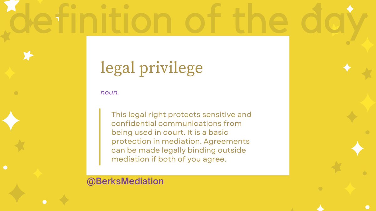 All conversations in mediation are private and confidential, and they are also legally privileged. Not everyone understands what this means so here is an explanation...

#familymediation #divorce #separation #children #finances #legal #privilege #definition