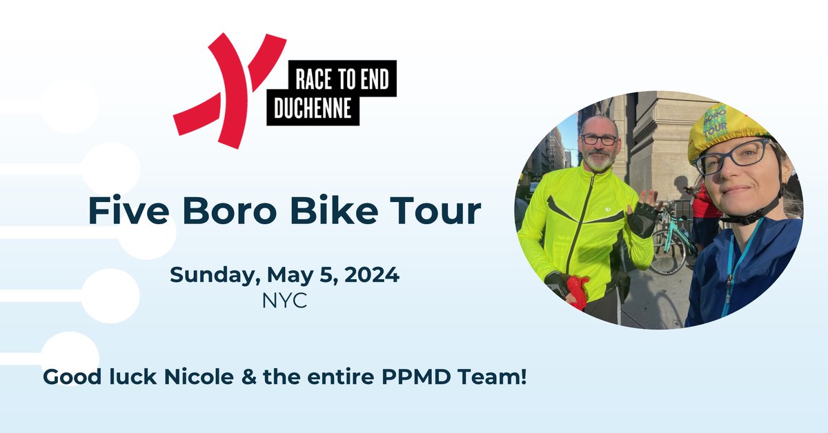 Let’s cheer on Nicole from our Edgewise team who is riding the Five Boro Bike Tour in NYC on May 5 to raise money for @ParentProjectMD. Consider supporting her ride today: donate.parentprojectmd.org/fundraiser/540…