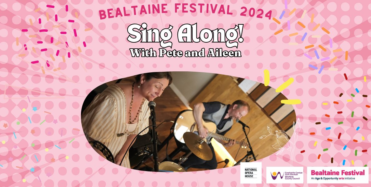 ⭐NEW EVENT⭐ Bealtaine Festival 2024- Sing Along with Pete and Aileen! Thursday, 30 May at 11AM and 1.30PM. These hour-long workshops are designed to be participatory and fun and are facilitated by singer Aileen Donohue and actor Pete McCamley. rebrand.ly/9u9tc47