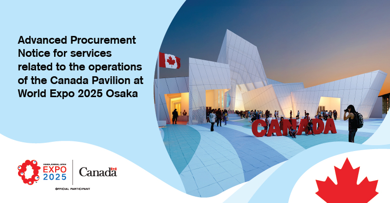 Join us at #Expo2025 #Osaka in Japan as we prepare to showcase Canada's excellence on the global stage. 🇨🇦🇯🇵 @CanadaExpo will soon be seeking services for the Canada Pavilion operations, from staffing to logistics, security to retail. For more info: canadabuys.canada.ca/en/tender-oppo…