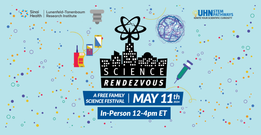 On May 11, join @UHNSTEMPathways and @SinaiHealth as they host Science Rendezvous (@sci_rendezvous), a free family festival full of hands-on activities like building lung models, labelling a cell, learning about microscopy, and more! 🧪🧬🧑‍🔬