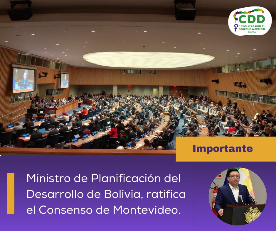 📌Ministro de Planificación del Desarrollo de Bolivia, Sergio Armando Cusicanqui Loayza, ratifica el Consenso de Montevideo en el marco de Conferencia Internacional de Población y Desarrollo.

#CatólicasYFeministas 
#ODS2030 
#ConsensoDeMontevideo
#CumbreFuturo