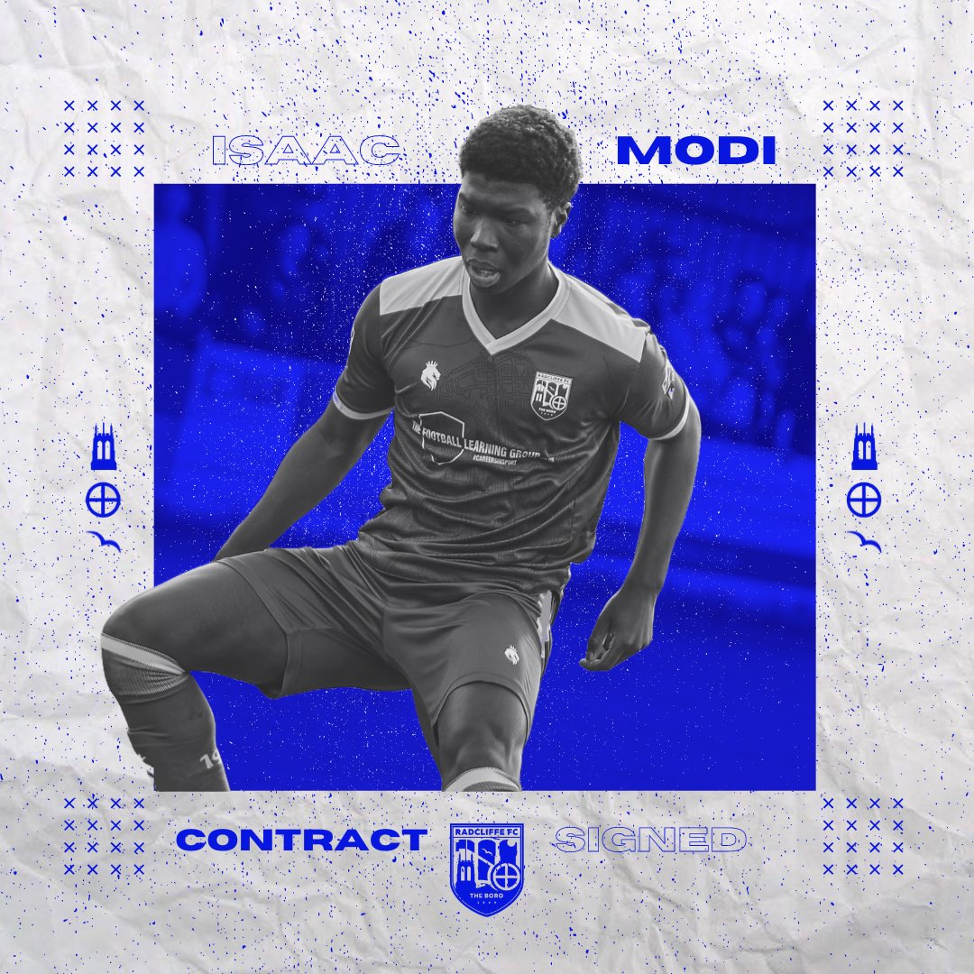 𝗠𝗼𝗱𝗶 𝘀𝗶𝗴𝗻𝘀 𝗳𝗶𝗿𝘀𝘁 𝗰𝗼𝗻𝘁𝗿𝗮𝗰𝘁 𝘄𝗶𝘁𝗵 𝘁𝗵𝗲 𝗰𝗹𝘂𝗯 ✍️ We are pleased to confirm that Isaac Modi has penned a contract with the club until the end of the 2024/25 campaign, with the option of a further year. 🗞 radcliffefc.com/news #WeAreRadcliffe #UTB